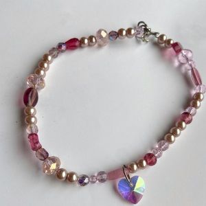 pink beaded necklace 💗